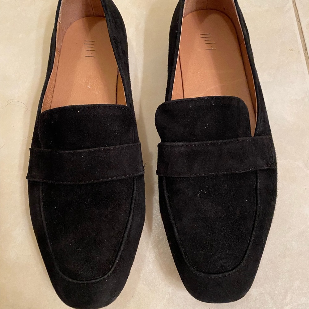 J.jill j Jill Black Suede Leather Loafers Velvety texture Holidays Career preppy - Picture 2 of 7